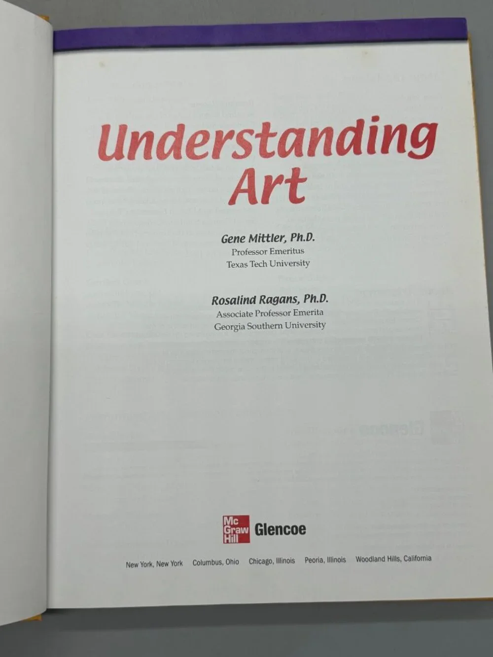 Understanding Art Hardcover Textbook Gene Mittler Rosalind Ragans Glencoe 2005